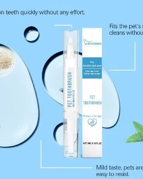 Pet toothbrush pen with soft bristles and 3ml cleaning gel for cat and dog dental care