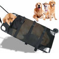 Large black aluminium alloy pet stretcher for dogs with adjustable carrying straps