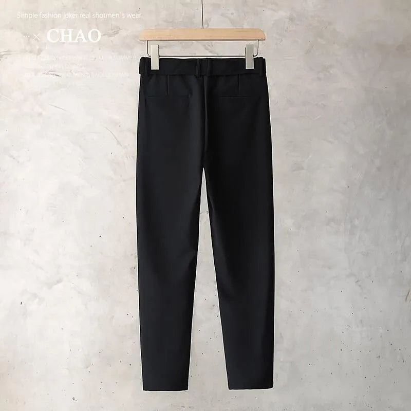 Boys slim straight trousers in wool blend fabric with tapered leg business casual design