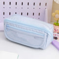 Korean-style canvas pencil case with ten compartments for pen organisation in six colour options