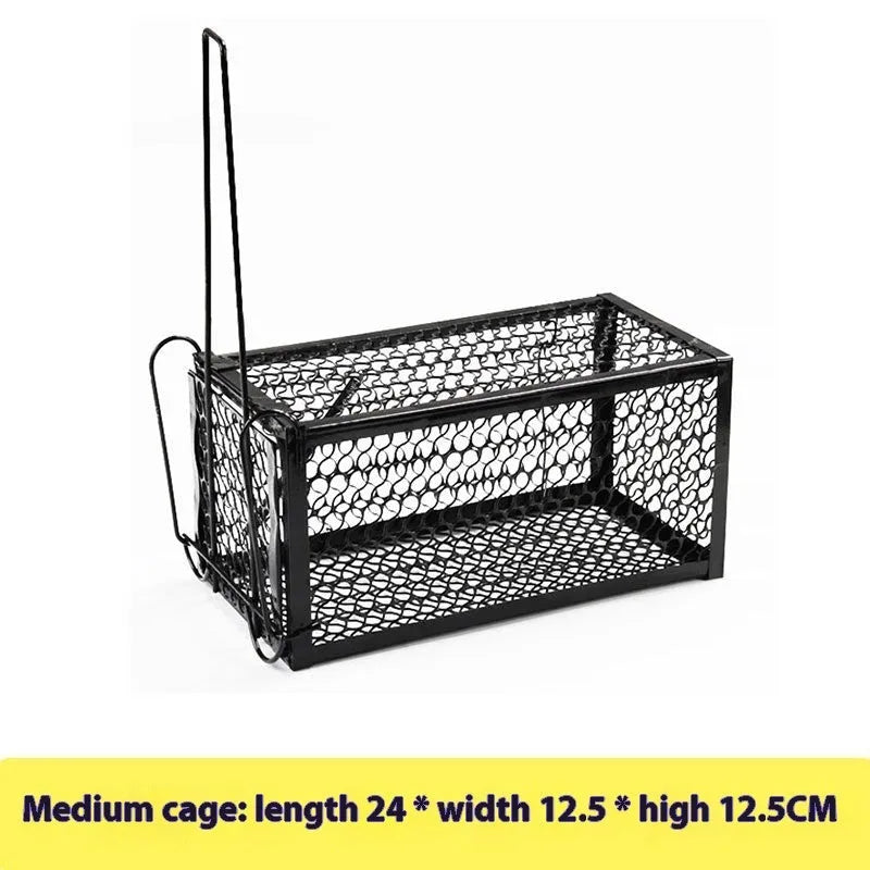 Automatic mouse cage trap with multiple size and material options for indoor rodent control