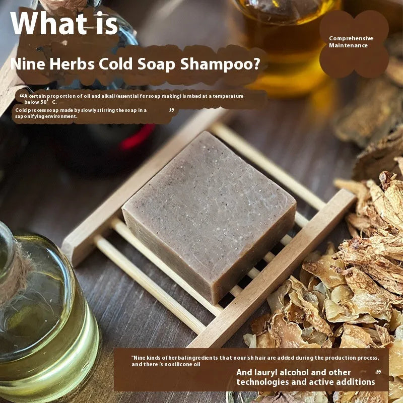 72g nine herb shampoo soap bar with cold process silicone-free formula