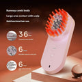 Smart massage comb with red light therapy function in black and pink colour options