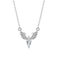 Silver eagle pendant necklace on O-ring chain with Korean style design