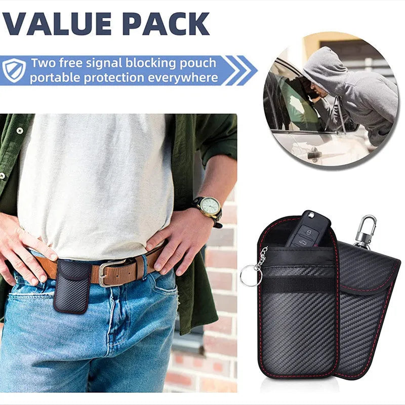 Carbon fibre anti-theft shielding box with two key cases for RFID protection