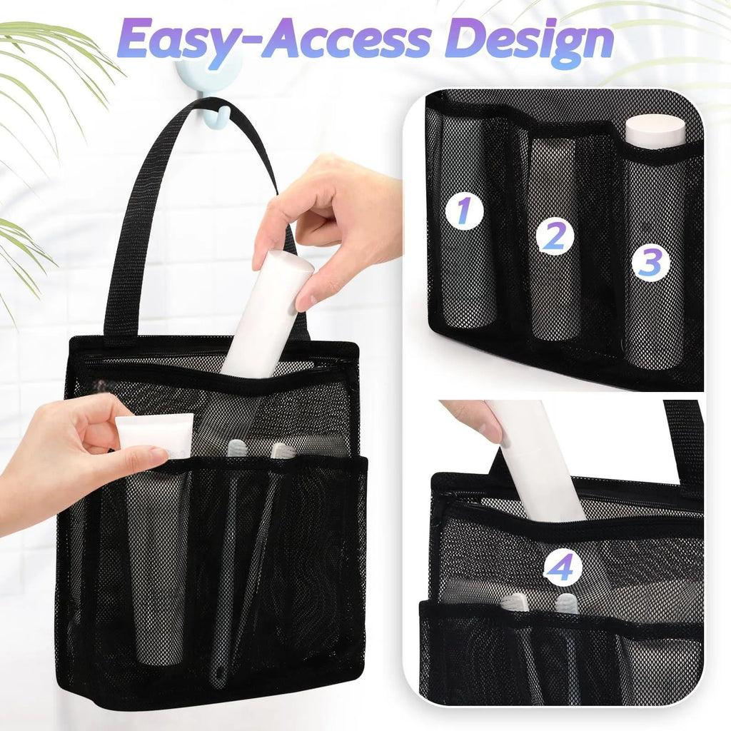 Large black and pink polyester sports bag with wet-dry separation and an external mesh pocket.