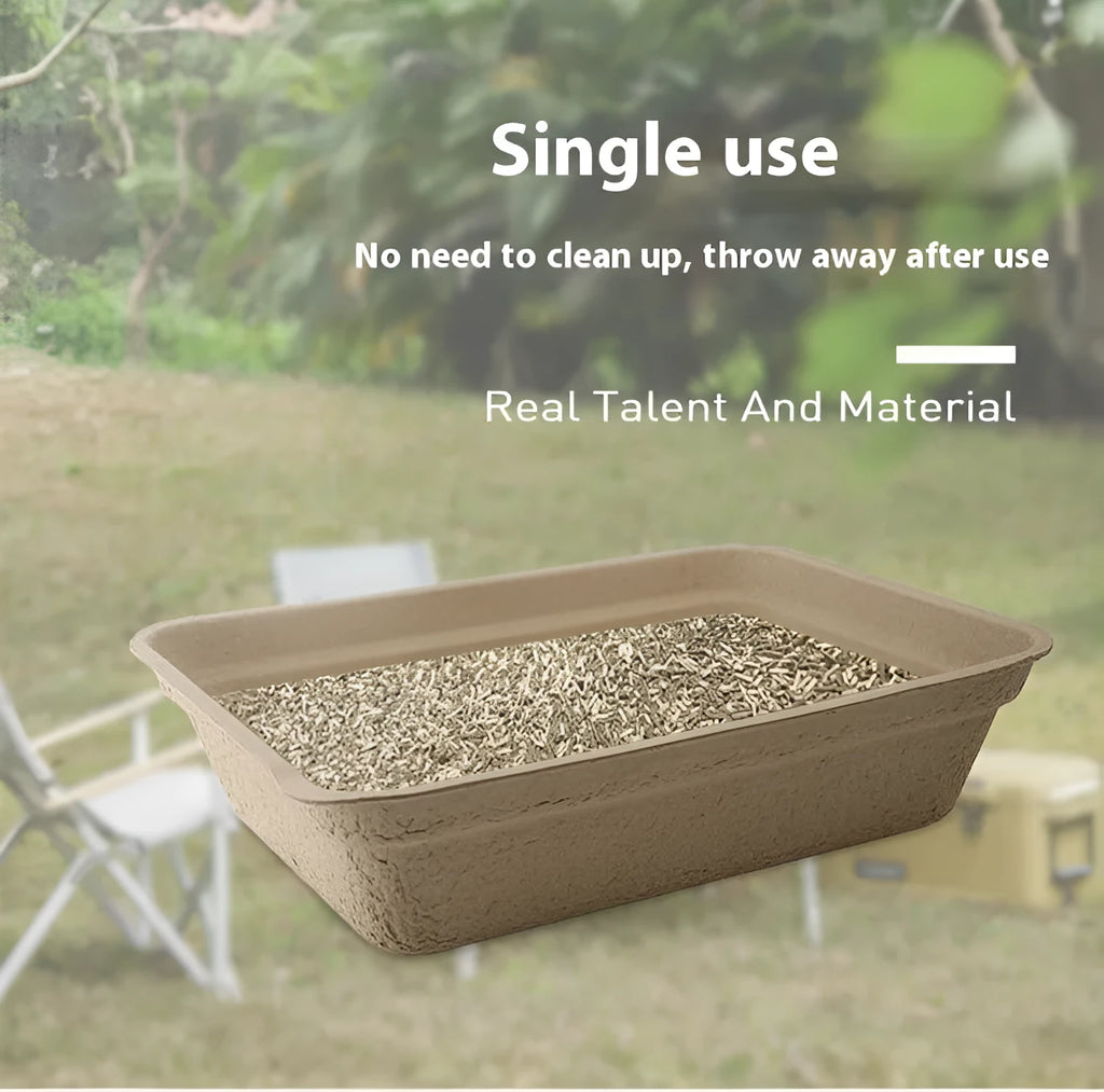 Brown disposable waterproof cat litter box environmentally friendly degradable material