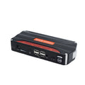 Black and red 12V vehicle emergency starting power supply with 7800mAh battery capacity