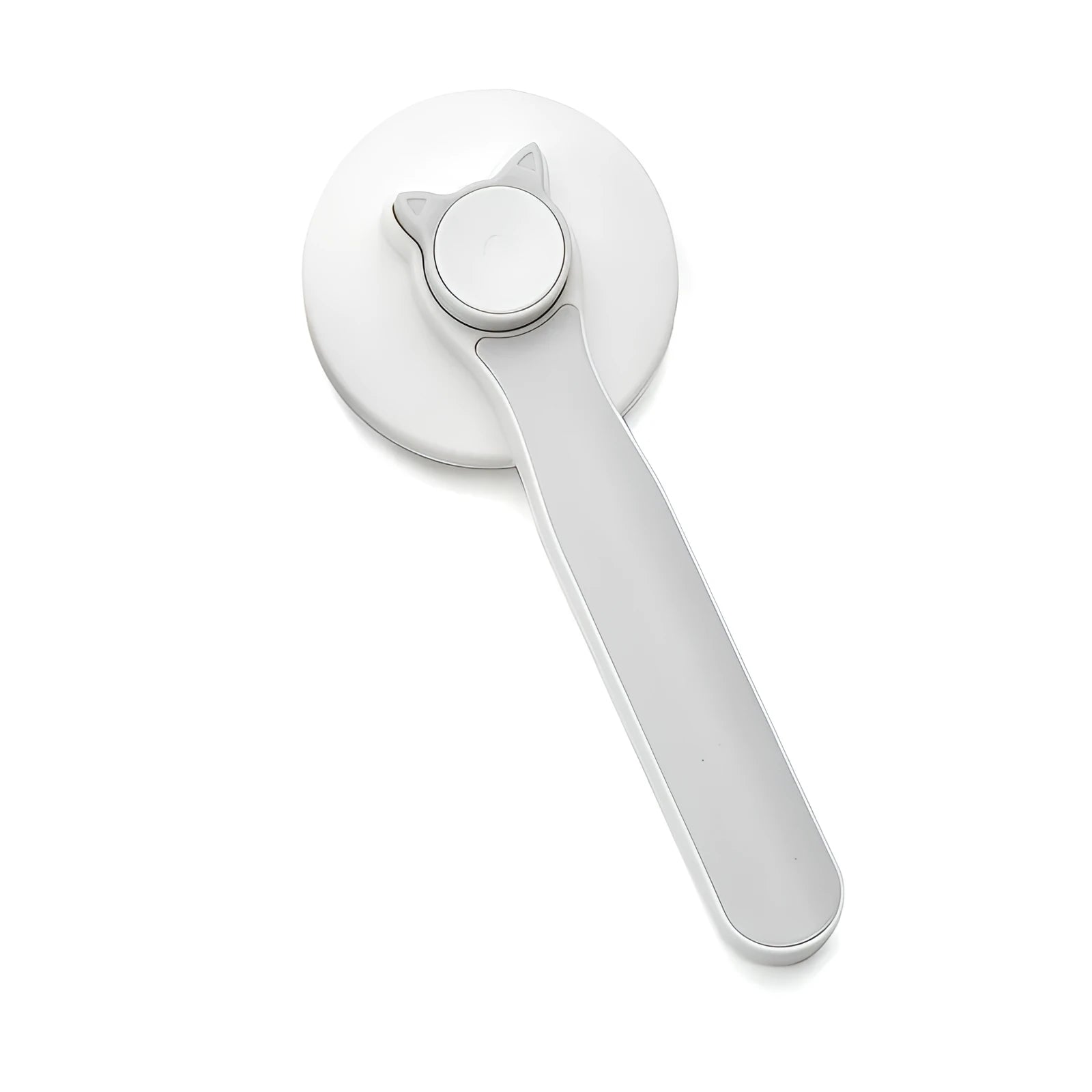 Blue self-cleaning slicker brush for dogs and cats with stainless steel pins and a rubber handle.