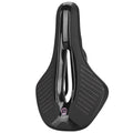 Black and pink PU foam bicycle seat cushion for M size mountain bike saddles.