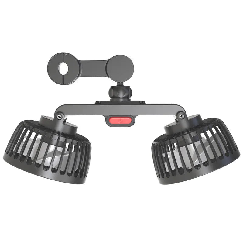 Black car USB rear pillow single head fan with universal vehicle compatibility and adjustable airflow control