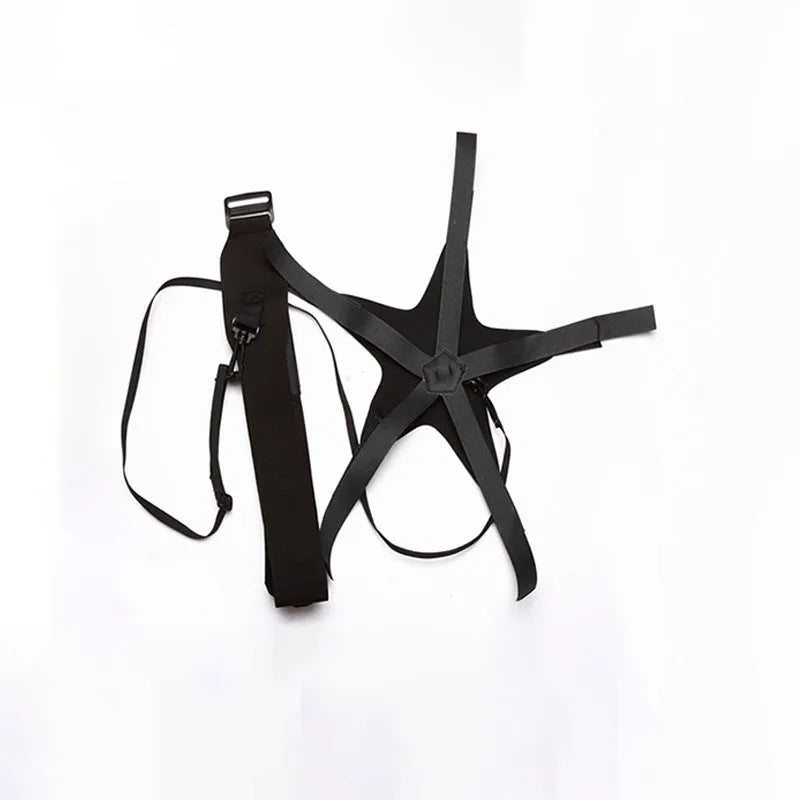 Black football juggling training belt with 2 metre length for solo practice drills