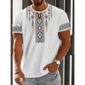 Men's loose fit digital 3D print short sleeve t-shirt in striped pattern