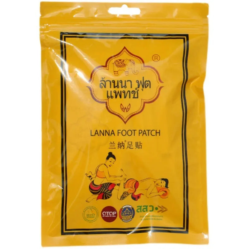 Pack of 10 adhesive foot patches for fatigue relief and nourishing foot care