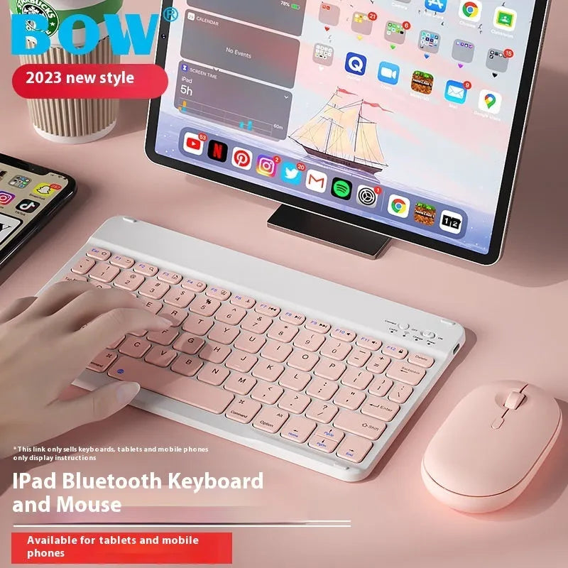 Compact Bluetooth keyboard in ABS plastic with 78 keys, shown in elegant white colour option