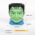 Hand-painted Halloween resin flower pot ornament with cartoon character design