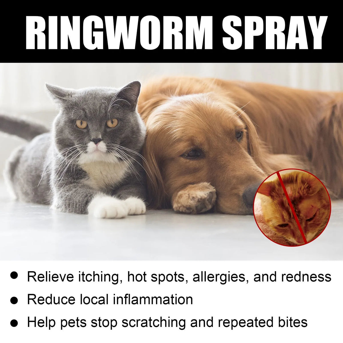 30ml cat skin spray atomizing bottle, 10.3cm by 2.8cm, 52g gross weight, for gentle cat coat cleaning