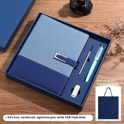 Genuine leather A5 business notebook with wood-free paper pages in multiple colour options including brown, black, green, blue, and red