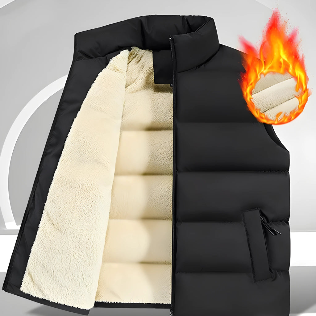 Men's striped lambswool vest in black, dark blue, or red for autumn and winter wear