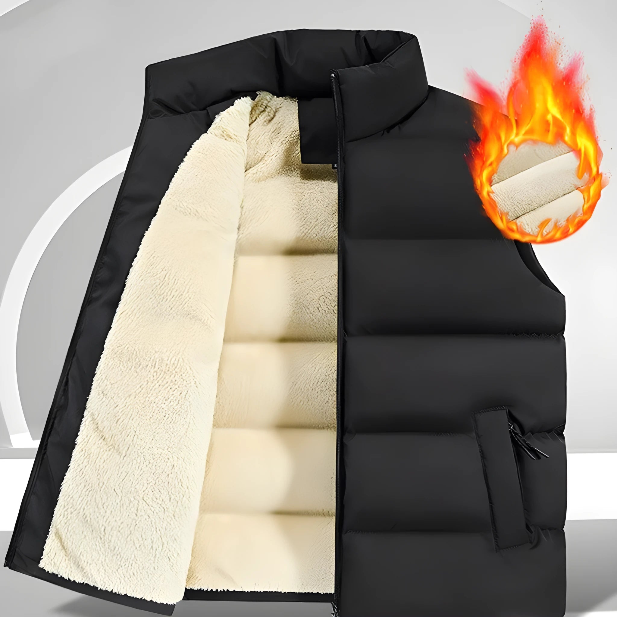 Men's striped lambswool vest in black, dark blue, or red for autumn and winter wear