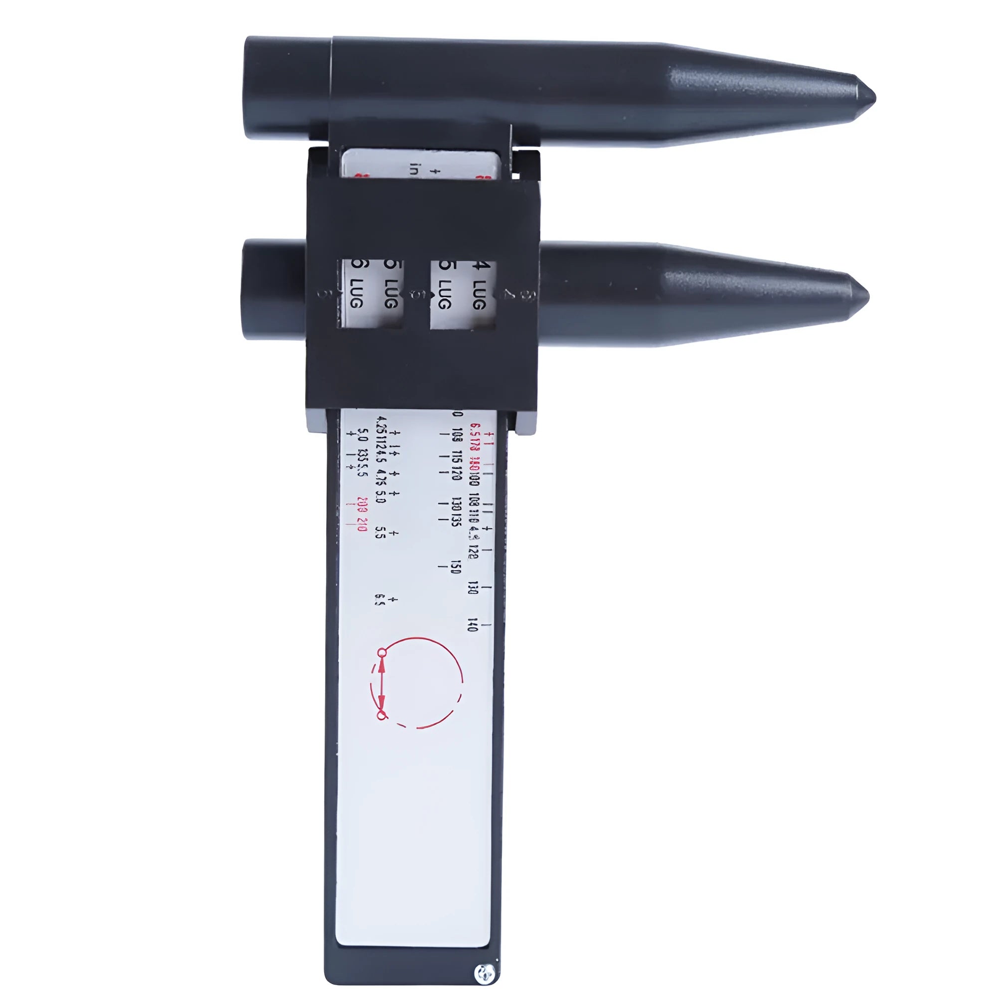 Digital hole distance measuring tool with electronic display for wheel hub bolt circle measurement
