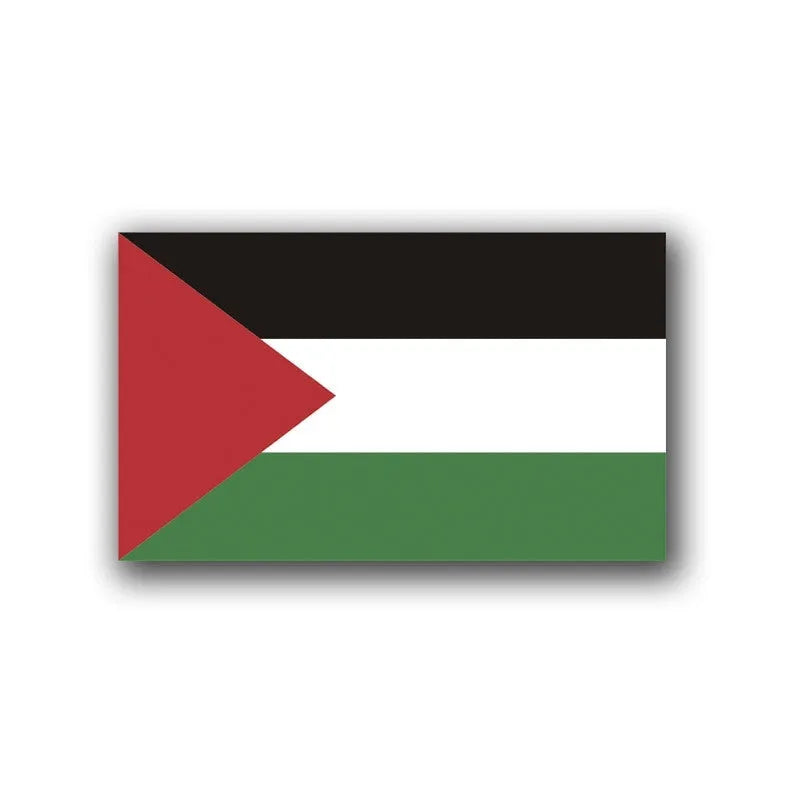 Palestinian flag car decal sticker on vehicle window with three colour option examples