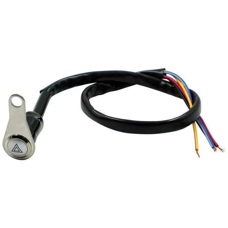 Black stainless steel motorcycle double flash switch with illuminated ring and metal button