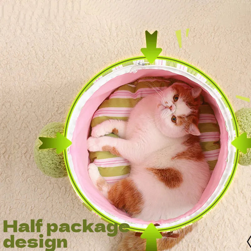 Cauliflower-shaped tree hole nest enclosed pet house for small dogs or cats