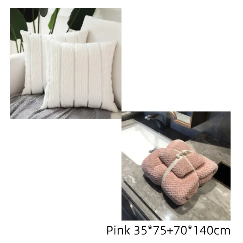 45x45 cm striped velvet cushion cover in wine red colour with plush texture