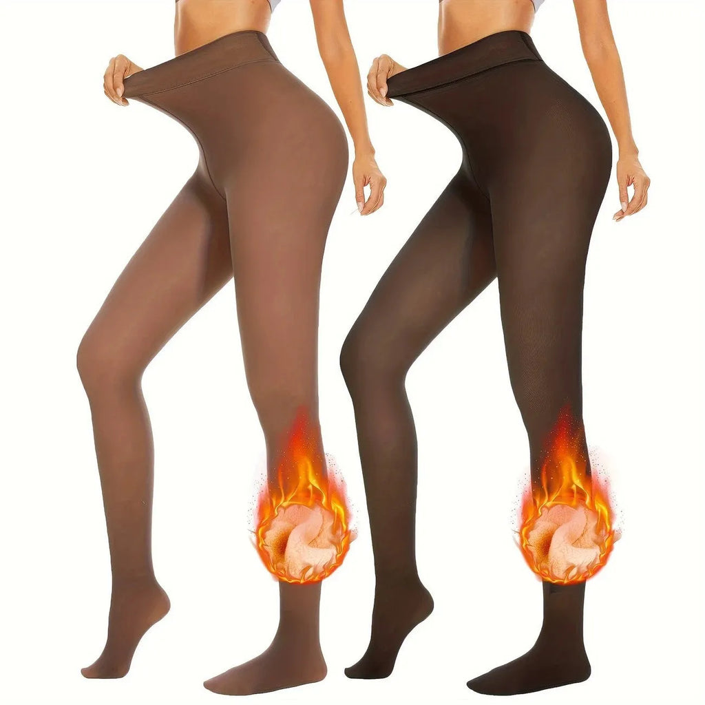 Anti-snagging warm outerwear leggings showing different style options with wool lining
