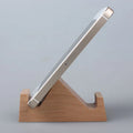 Beech wood lazy bracket mobile phone holder with coin slot and resin decorative design