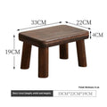Distressed finish solid wood shoe changing stool with bracket structure for household use