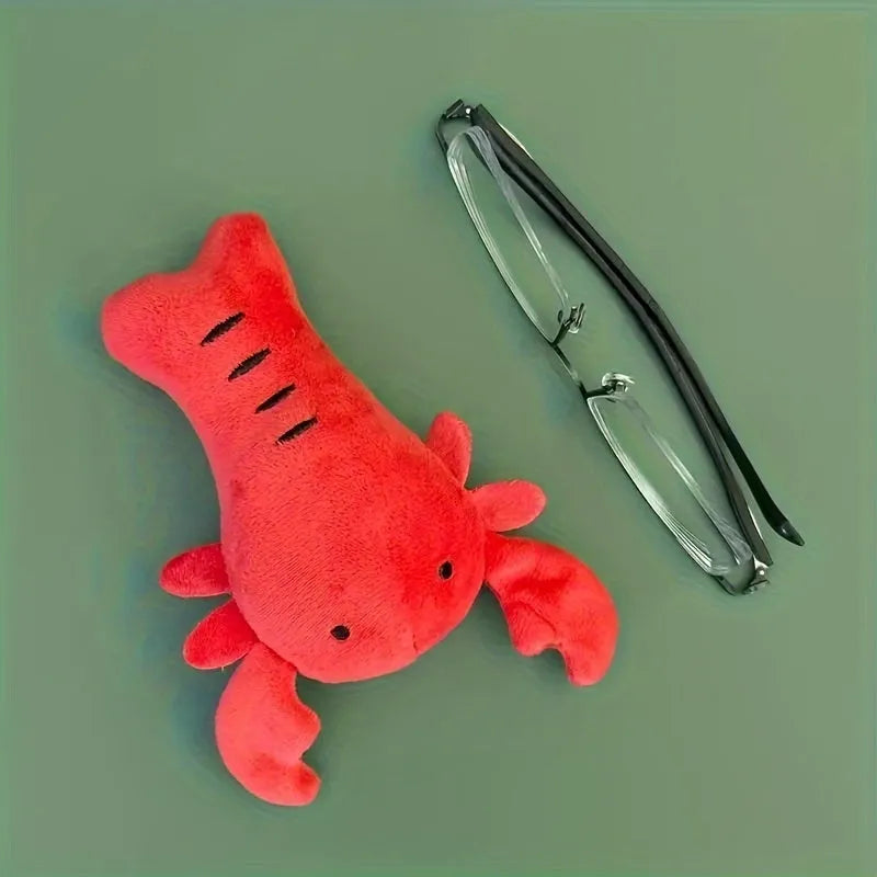 Red squeaky lobster stuffed dog toy with crab lobster design for small medium dogs