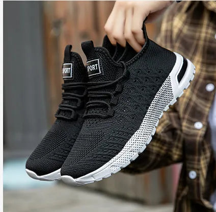 Men's mesh casual shoes in solid colours including army green, khaki, white, black, light grey, and dark grey
