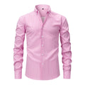 Men's striped business casual shirt with lapel collar in one of six colour options