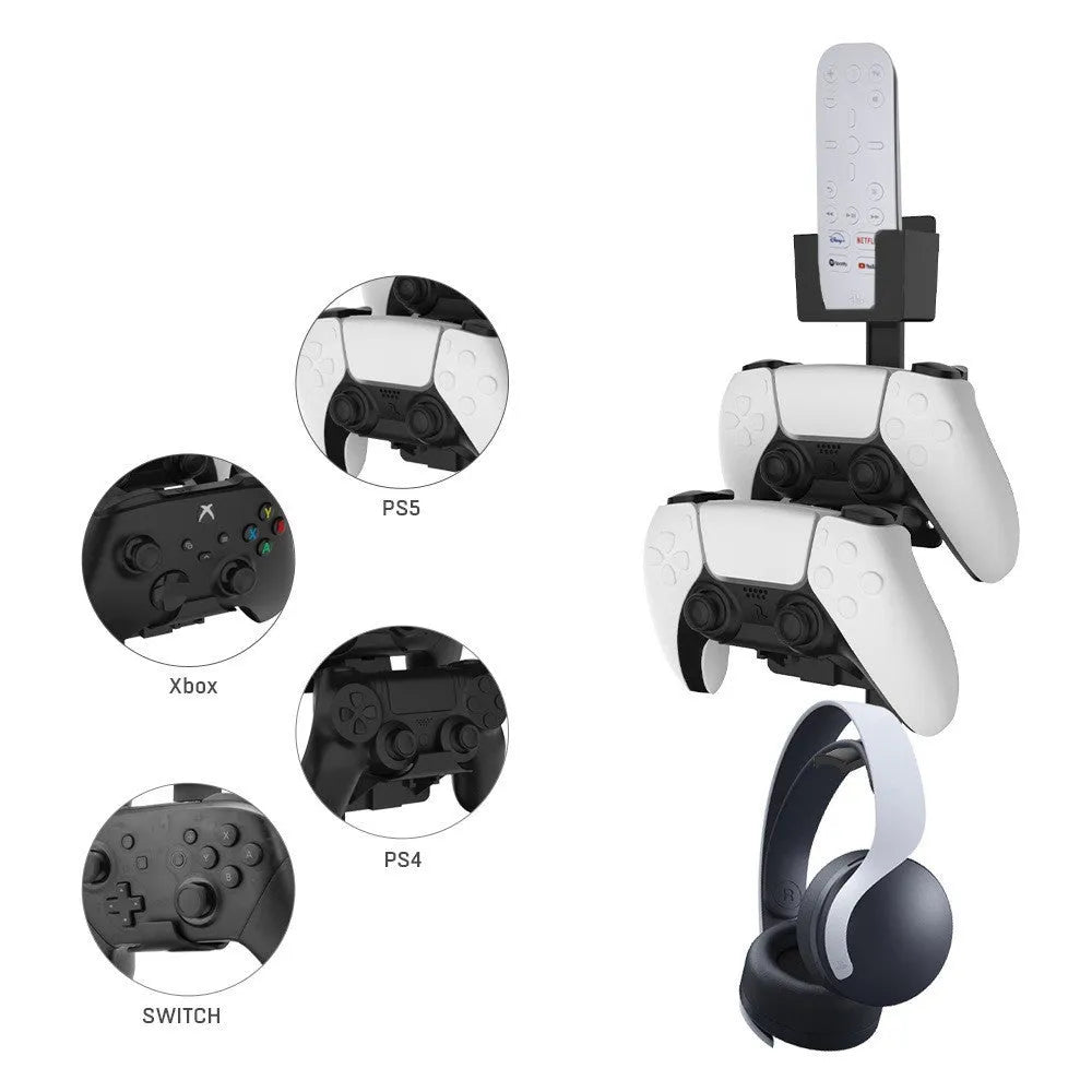 White wall-mounted gaming controller hook for PS5 Xbox Switch remote storage