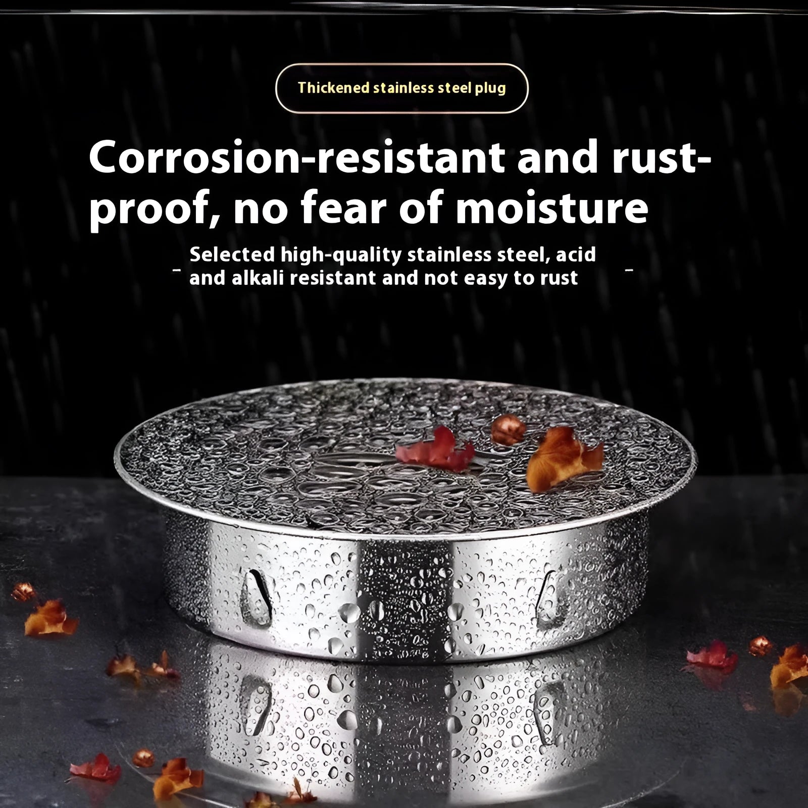 Stainless steel floor drain deodorant seal cover with modern design and tube plug fitting