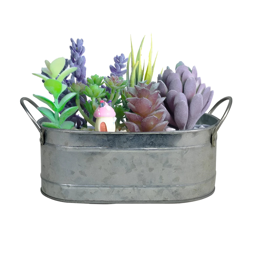 Iron sheet desktop succulent flowerpot with corrosion-resistant metal construction