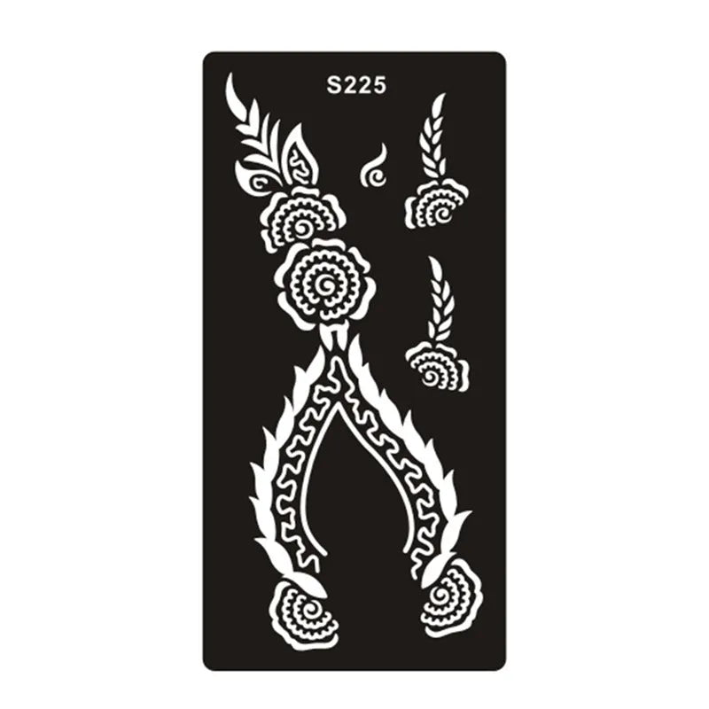 Geometric hollow tattoo template stickers on water transfer paper in multiple colours