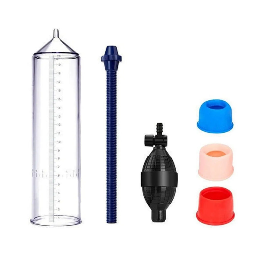 Adult male penis simulator silicone cover accessory kit with sealing rings and connecting components