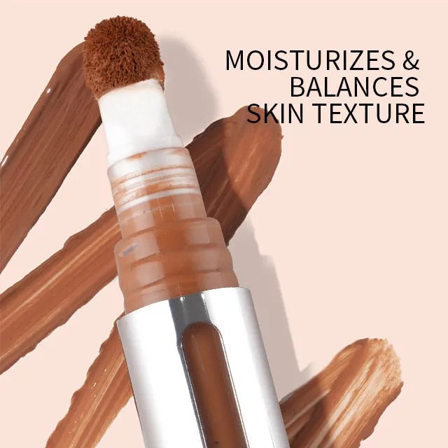 Liquid concealer pen in a twist-up format showing 24 different colour shade options.