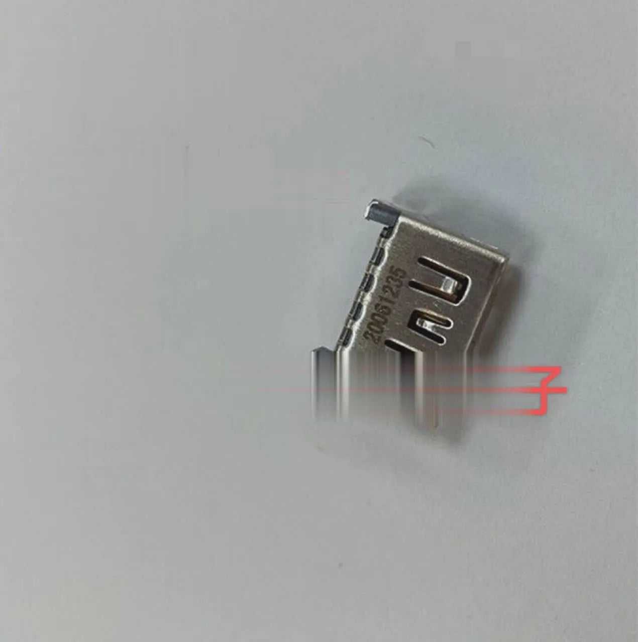 Silver HDMI host interface socket for gaming console repair with single port