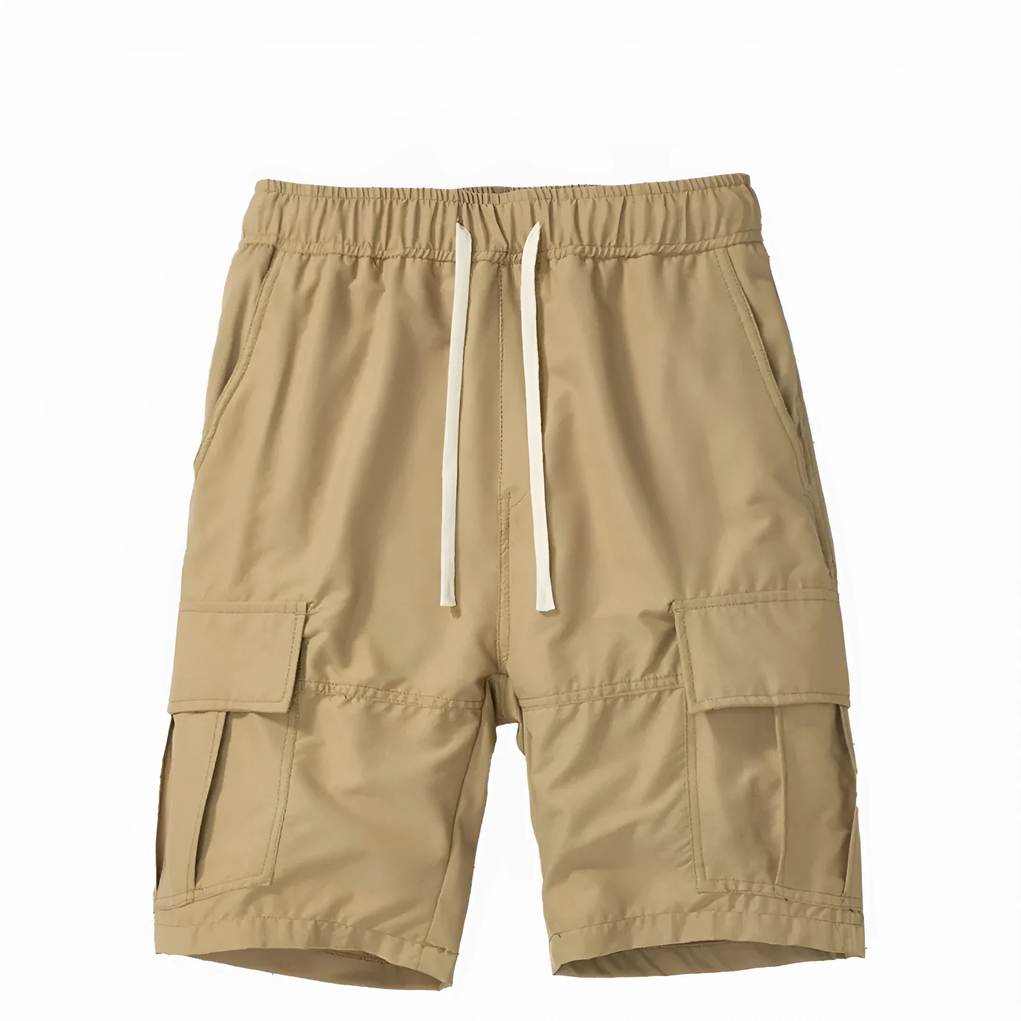 Men's multi-pocket loose cropped pants in polyester fabric showing South Korea style design with micro elasticity