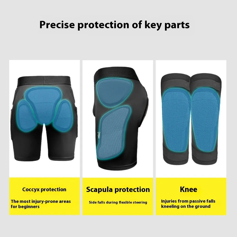 X-ray diffraction ski protective anti-fall hip pads and knee pads inner wear cushion set.