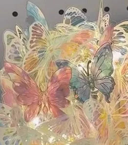 Handmade butterfly small night lamp DIY kit with glass shade and raw wood base for bedroom bedside
