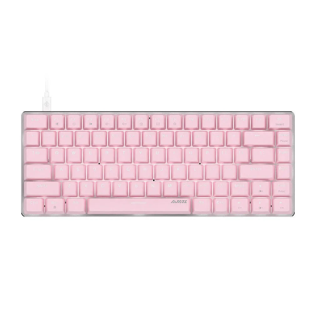 82-key mechanical gaming keyboard with white backlight and metal case