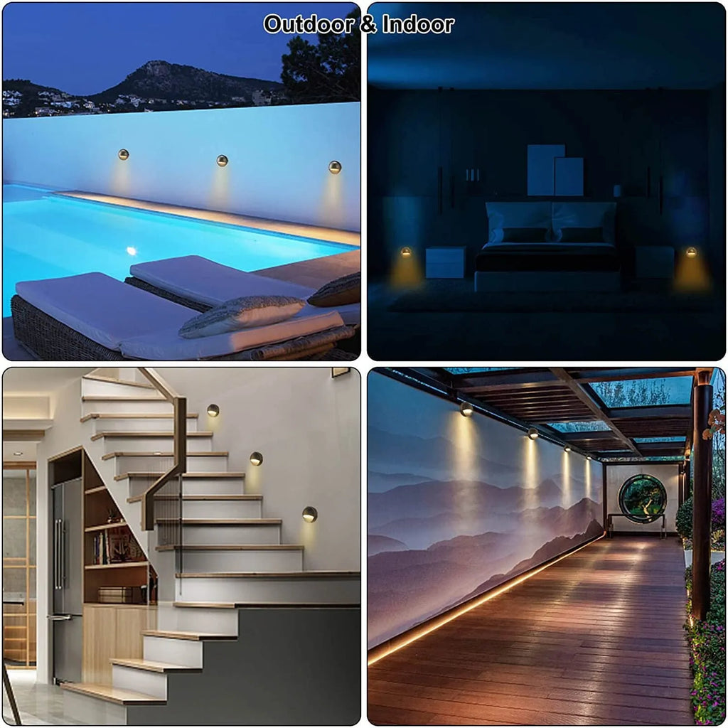 Low voltage outdoor step light with IP67 rating, showing compact aluminium body and PC lens.