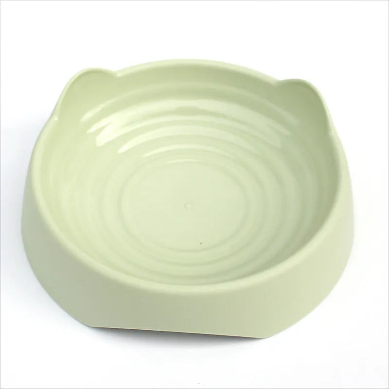 Blue ceramic dog slow feeder bowl with maze pattern for slowing eating pace