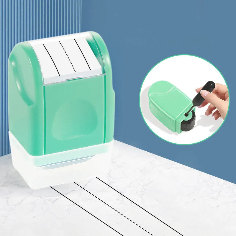 Plastic English line roller seal in rectangular shape with photosensitive stamping function