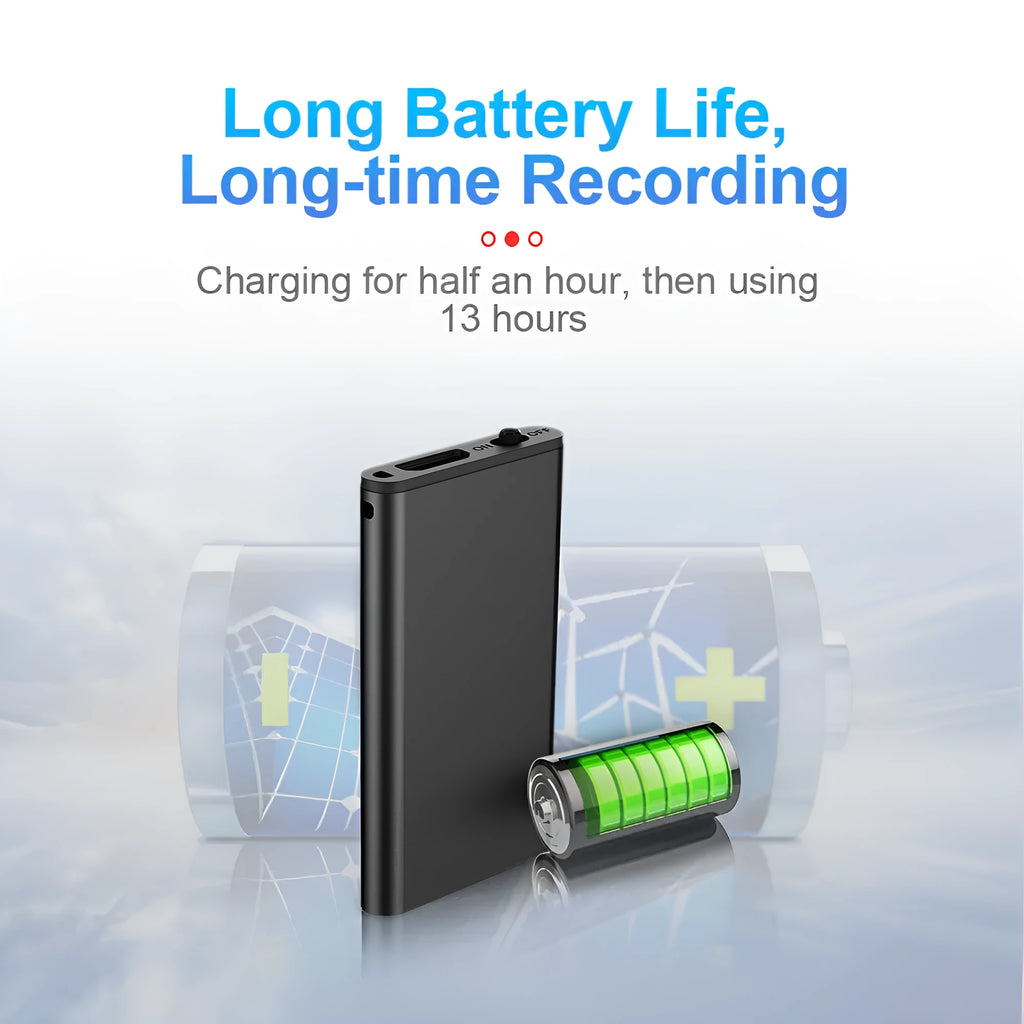 Aluminium alloy encryption recording pen with voice control and HD noise reduction